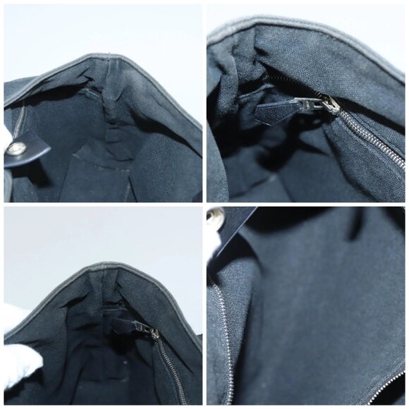 HERMES Toroca Horizontal PM Hand Bag Canvas Black Auth - Picture 15 of 16